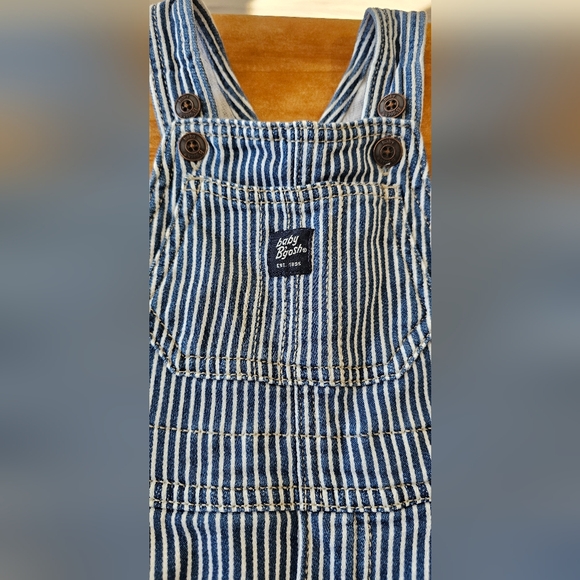 Baby B'Gosh 18M Overall blue and white striped Oshkosh ajustable straps - Picture 2 of 5